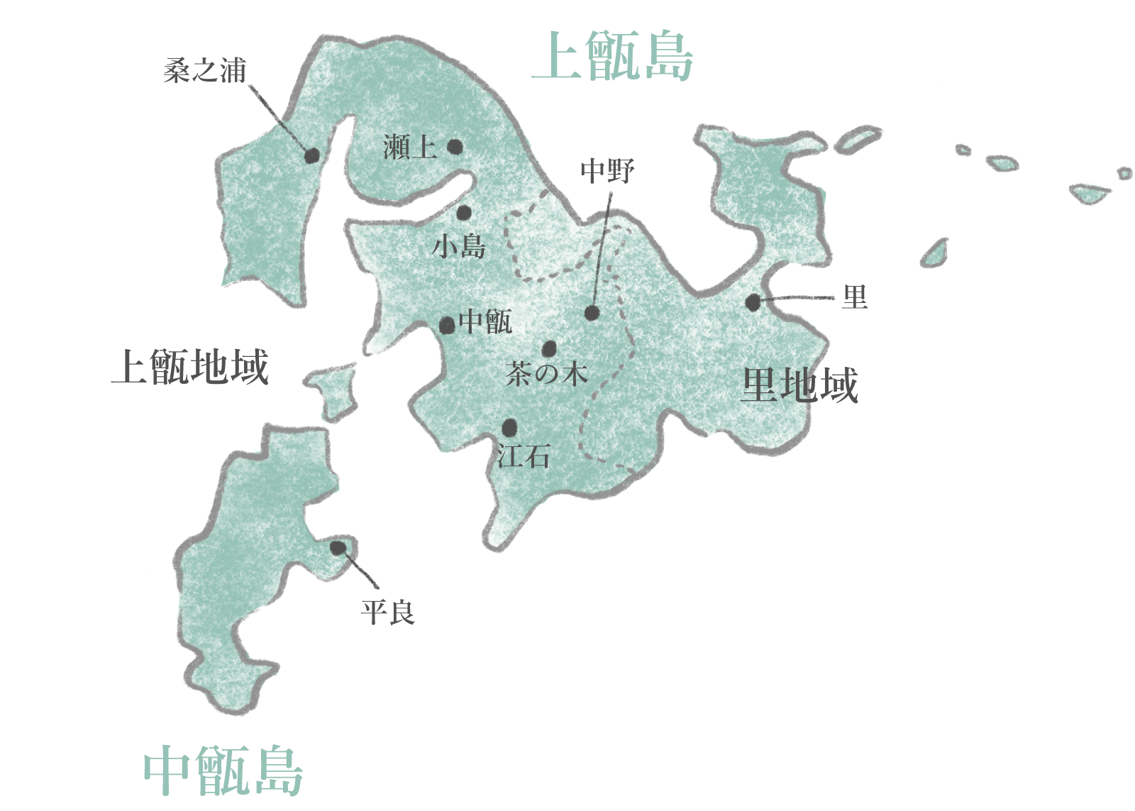上甑島・中甑島のマップ
